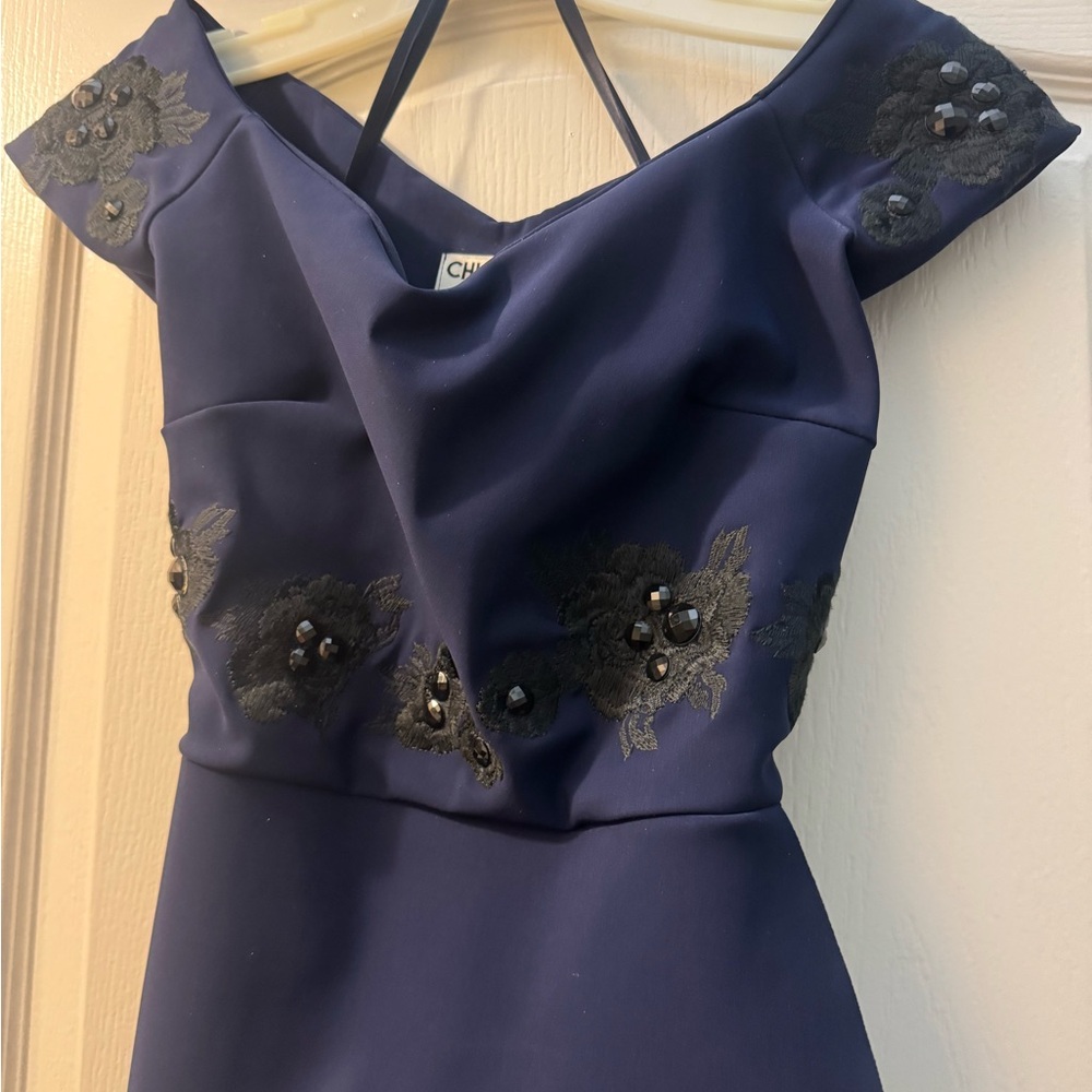 Chiara Boni Navy Dress with Floral Details